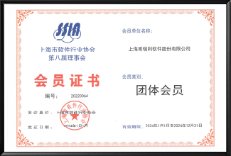 Member Certificate - Shanghai Software Industry Association